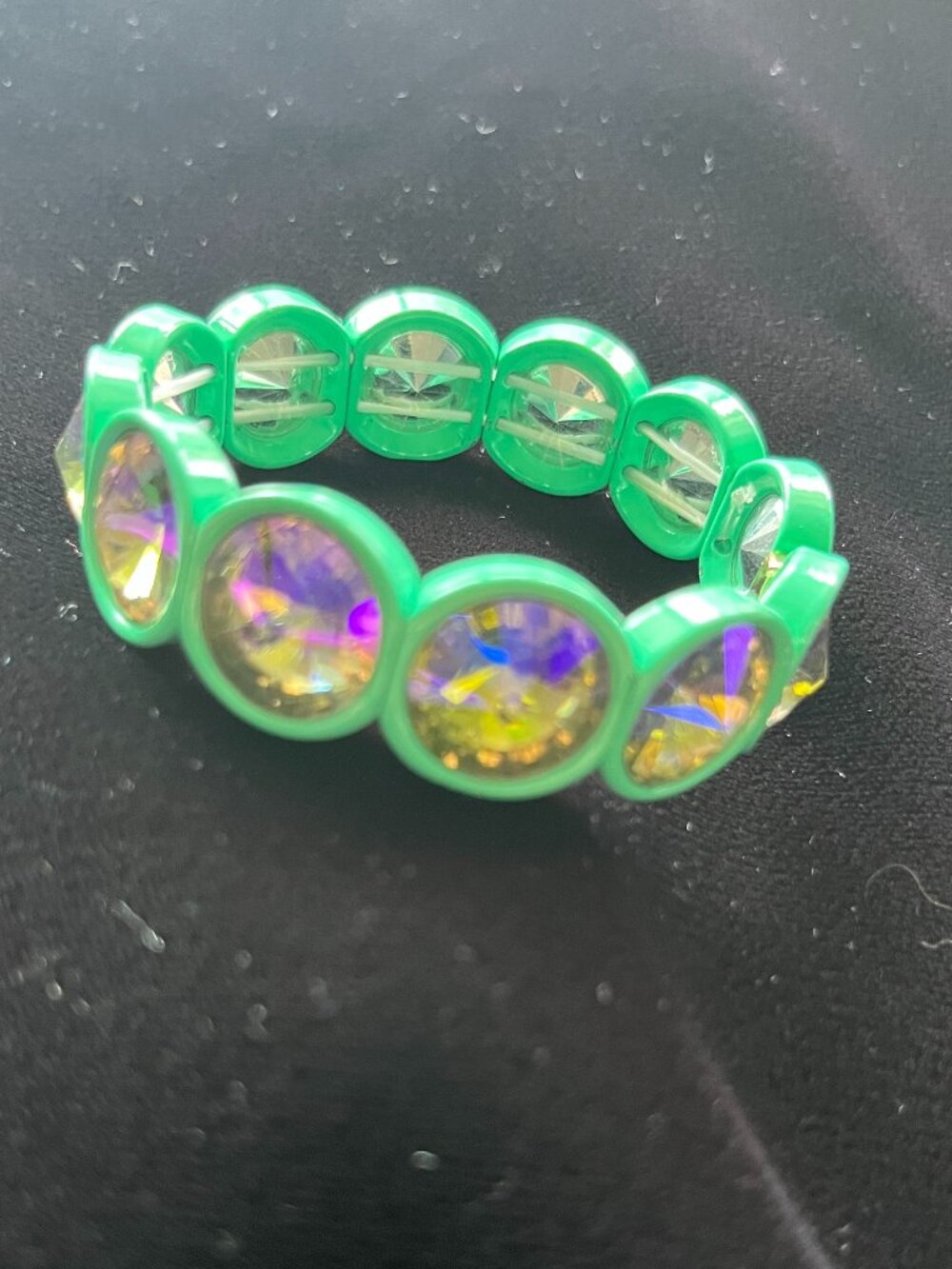 Plunder JCrew Crystal Gem Stretch bracelet in Teal